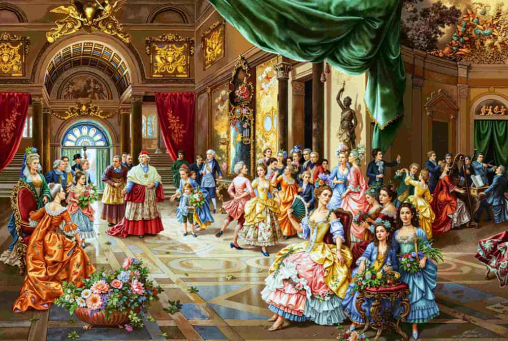 تابلوفرش چاپی طرح نقاشی فرانسوی کد 2044